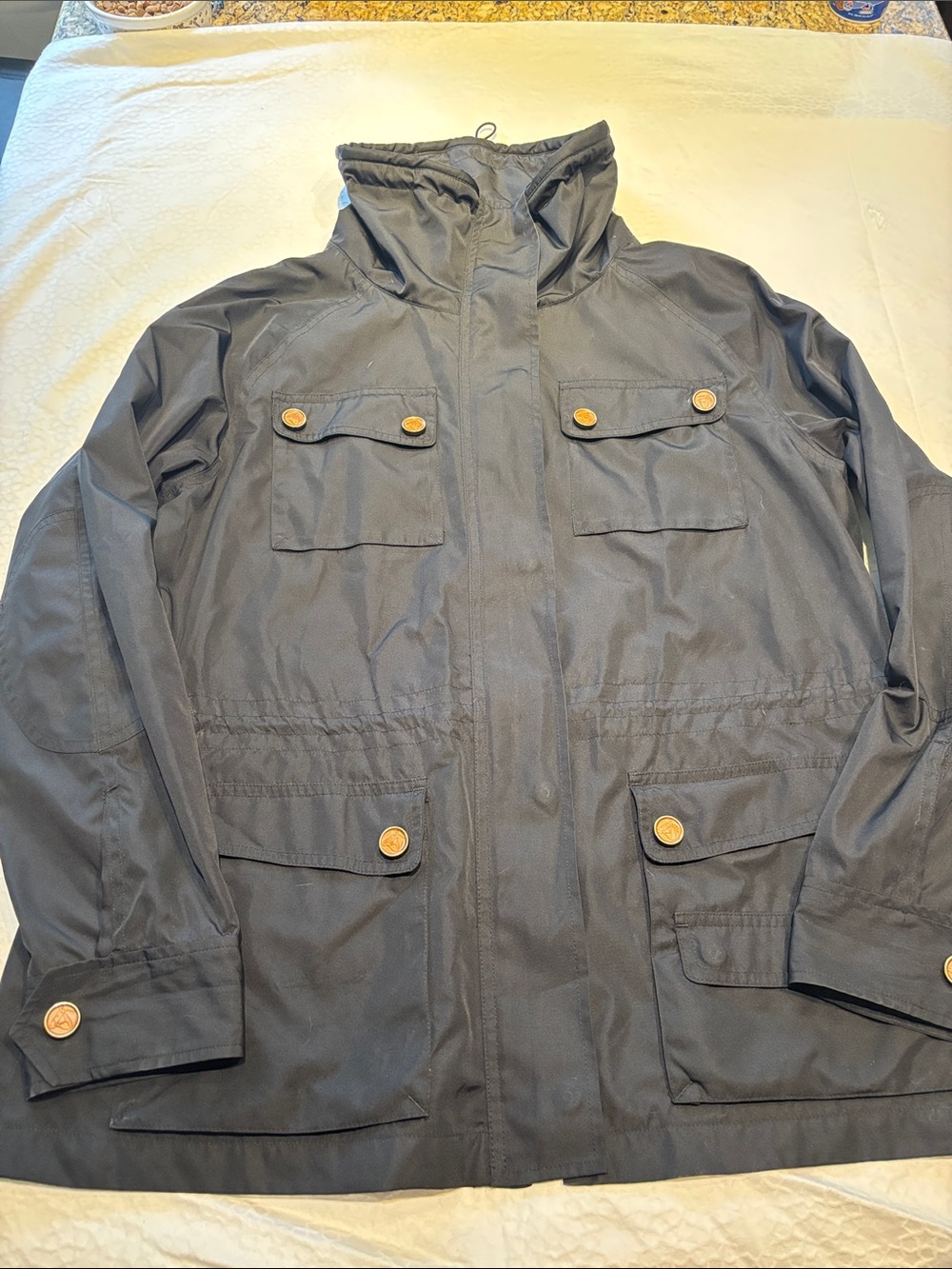 Ralph Lauren Jacket in Charcoal with Button-Flap Pockets